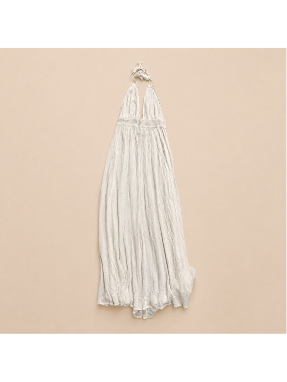Forever 21 Contemporary Ivory Halter Maxi Dress Boho Beach Medium M - Picture 2 of 6